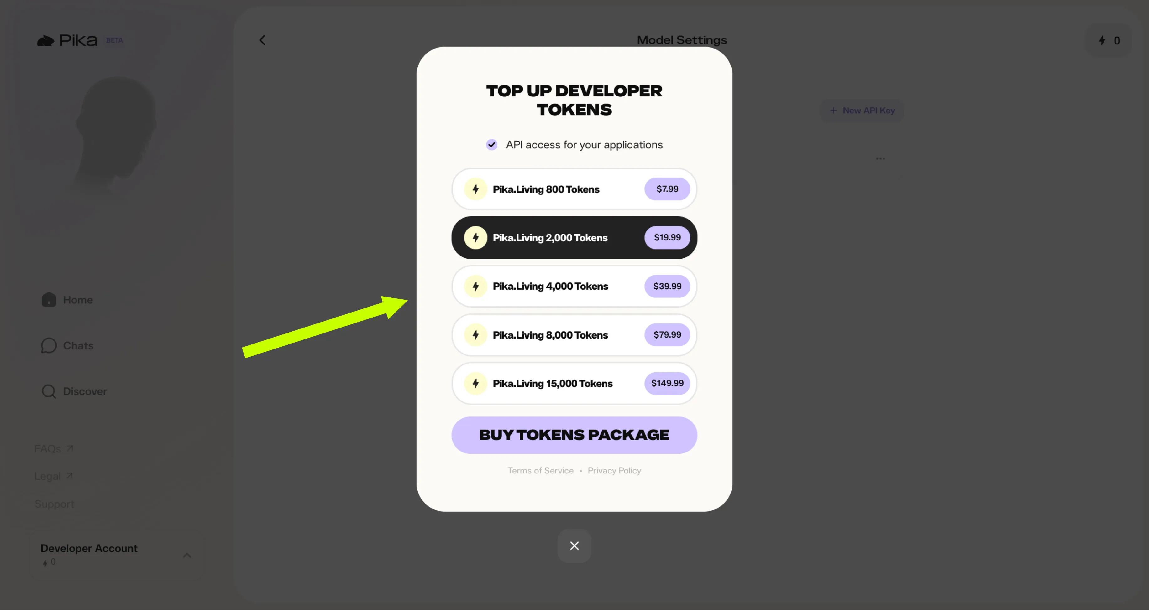Top Up Tokens